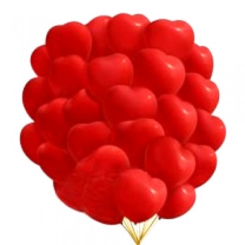 Шары с гелием "Сердца красные" (45 см) 25 шт.