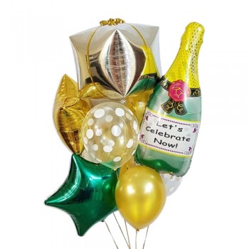 Букет из шаров "Новогодний подарок с шампанским"